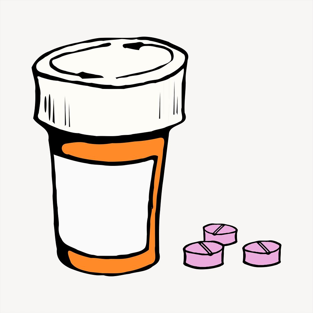 Medicine  clipart, cute illustration. Free public domain CC0 image.