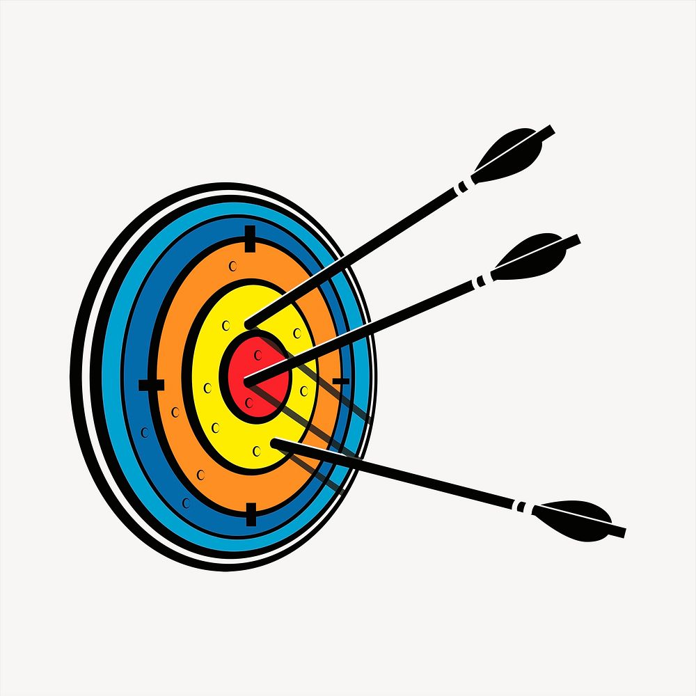 Dartboard collage element, strategy illustration vector. Free public domain CC0 image.