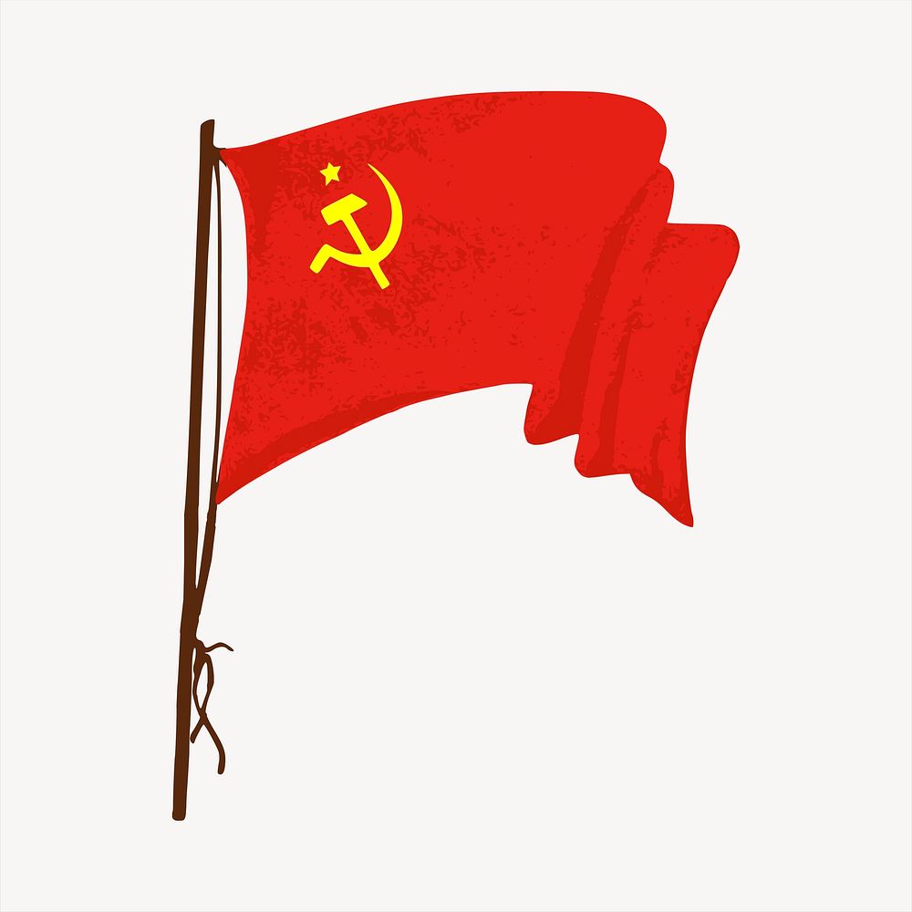 Soviet flag illustration psd. Free public domain CC0 image.