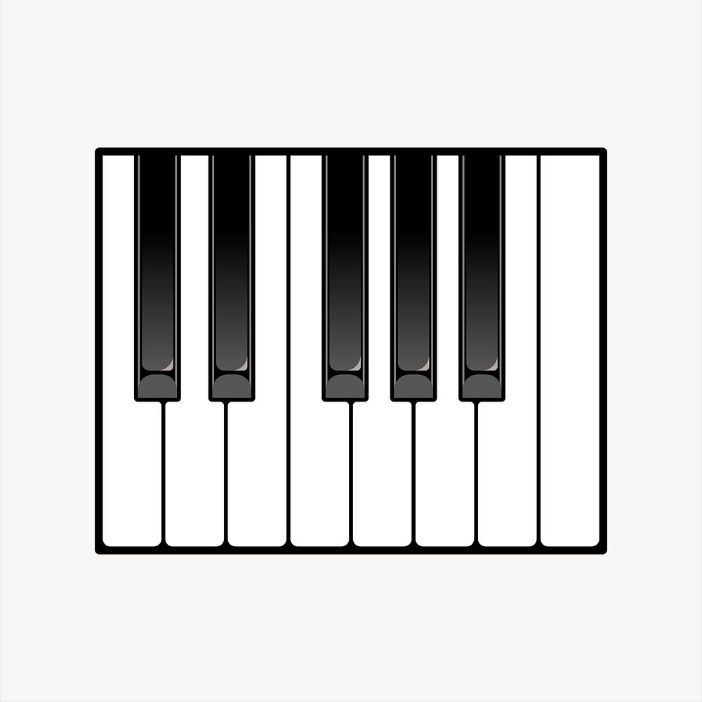 Keyboard, musical instrument  collage element, cute illustration vector. Free public domain CC0 image.