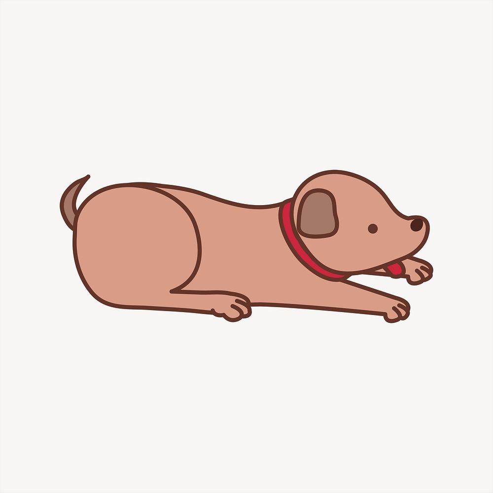Brown dog collage element, cute illustration vector. Free public domain CC0 image.