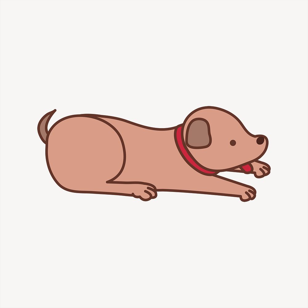 Brown dog clipart, cute illustration psd. Free public domain CC0 image.