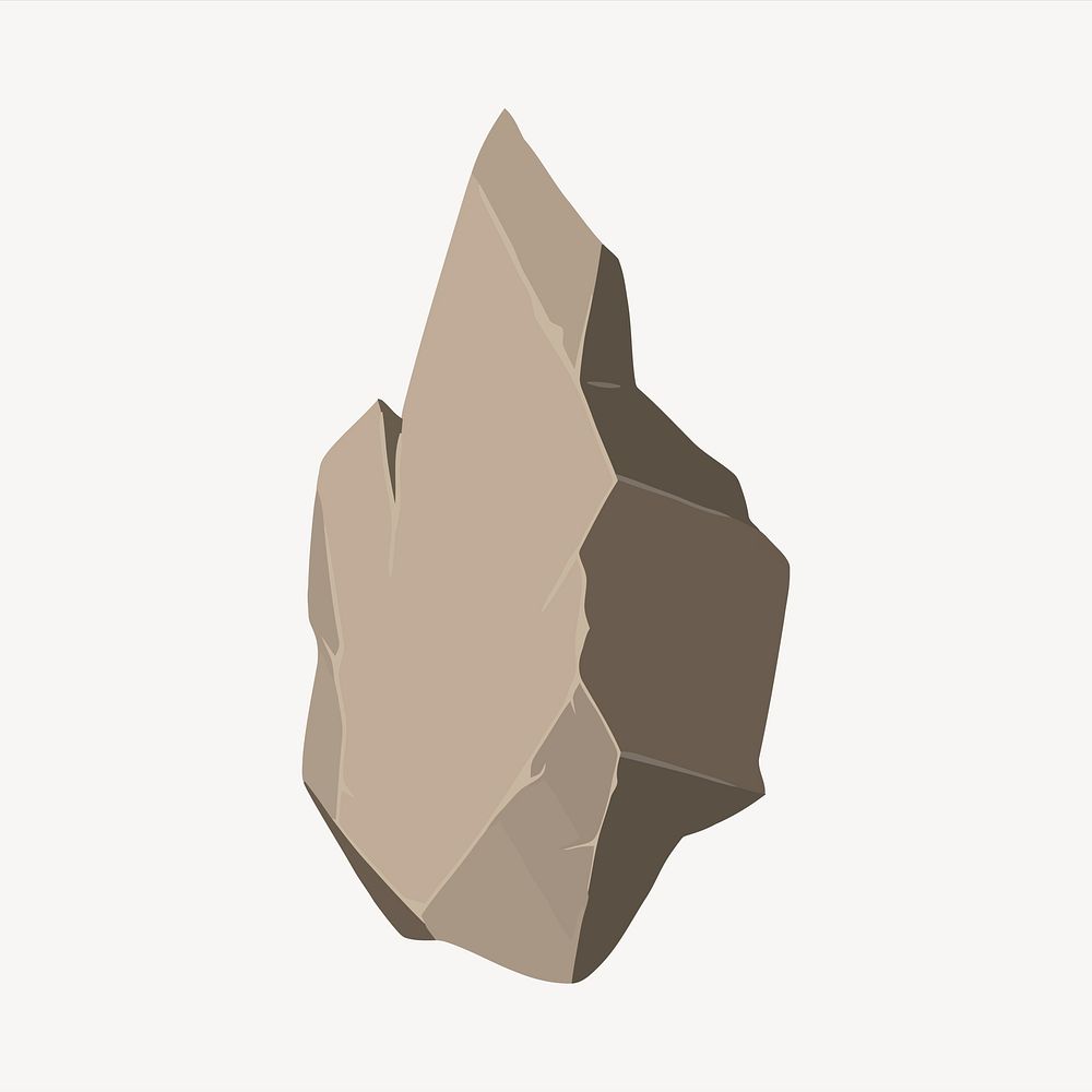 Rock collage element, stone illustration vector. 