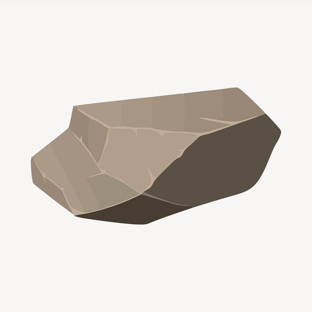 Stone collage element, rock illustration vector. Free public domain CC0 image.