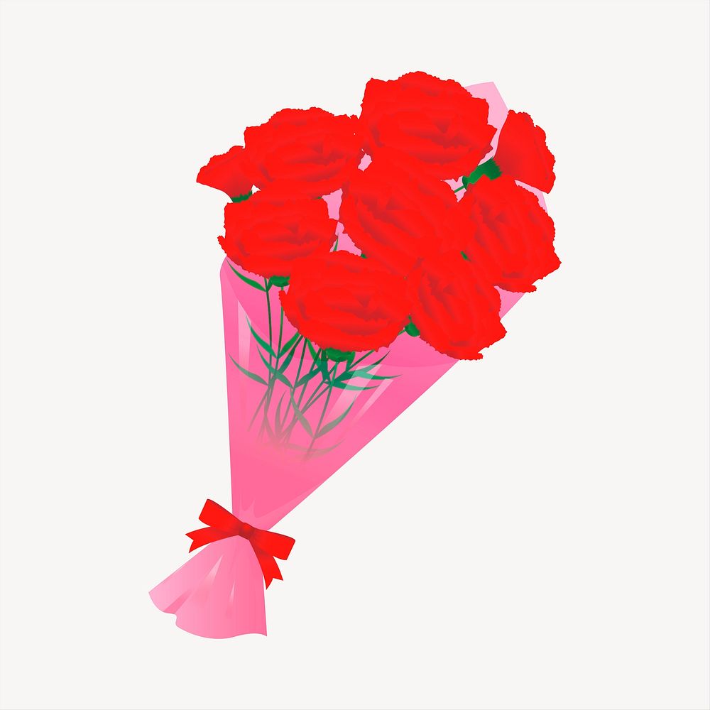 Rose bouquet collage element, Valentine's day illustration vector. Free public domain CC0 image.