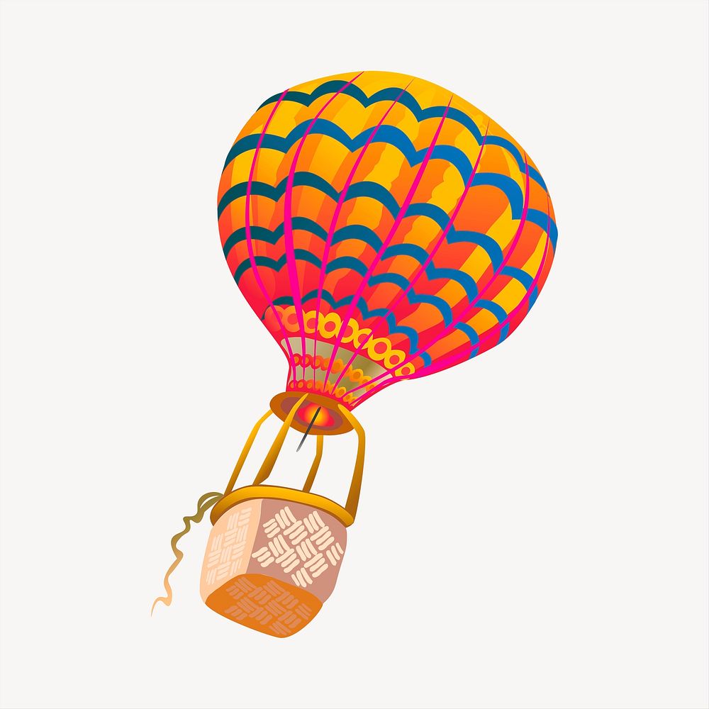 Air balloon  collage element, cute illustration vector. Free public domain CC0 image.