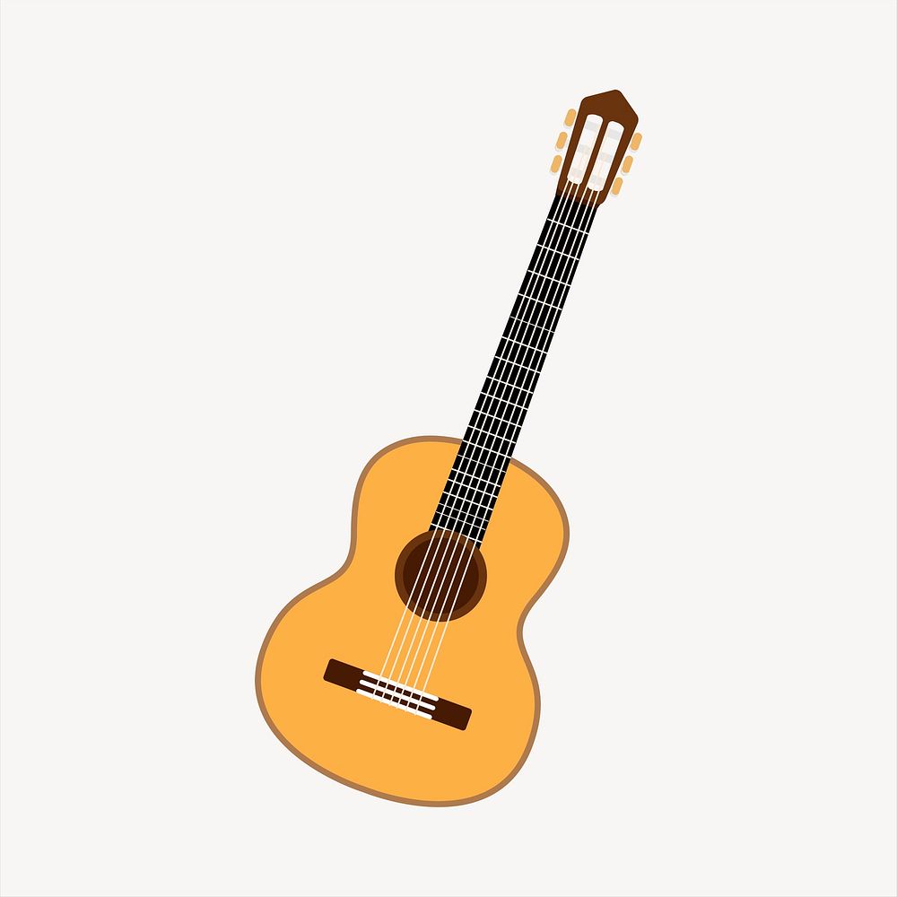 Guitar collage element, cute illustration vector. Free public domain CC0 image.