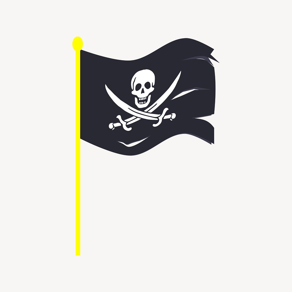 Pirate flag collage element, cute illustration vector. Free public domain CC0 image.
