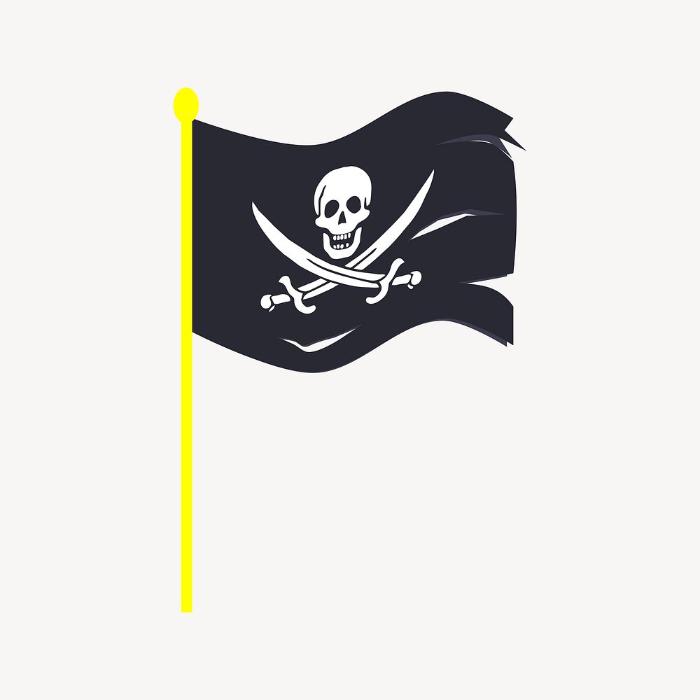Pirate flag clip art. Free public domain CC0 image.