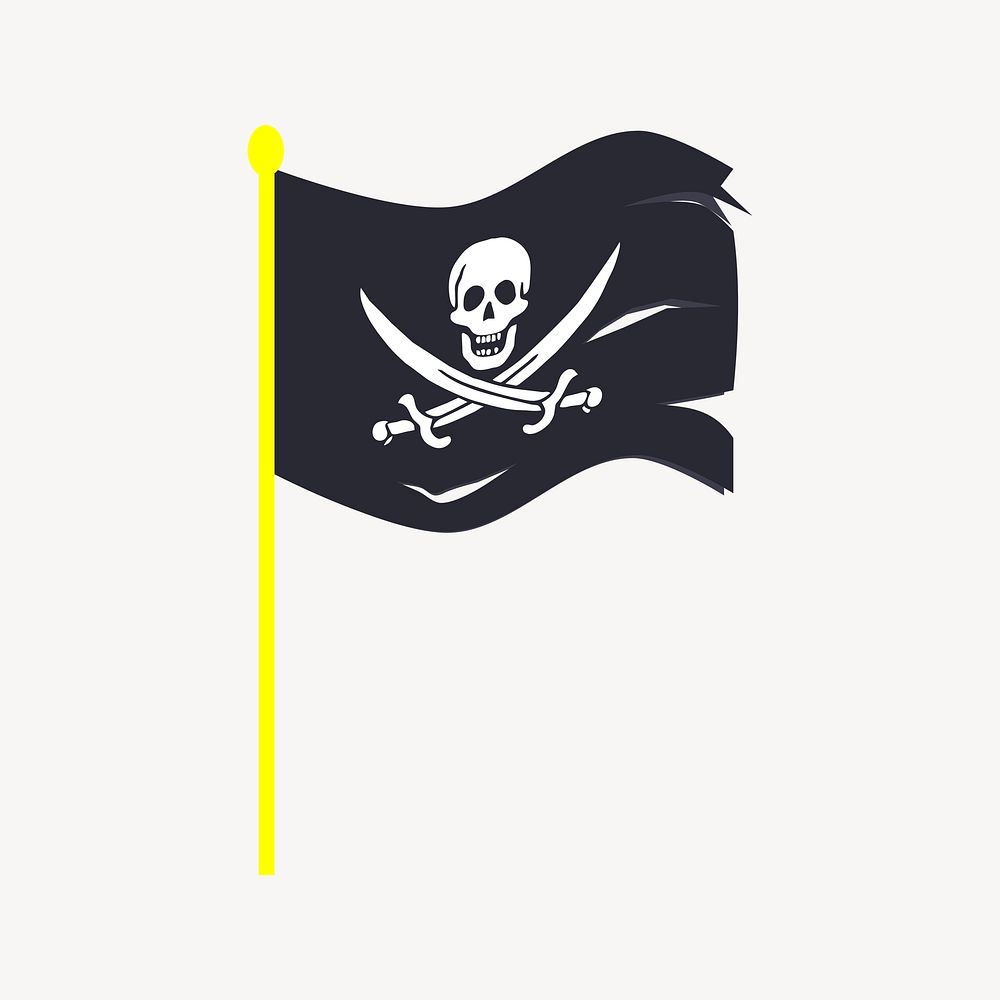 Pirate flag clipart, cute illustration psd. Free public domain CC0 image.