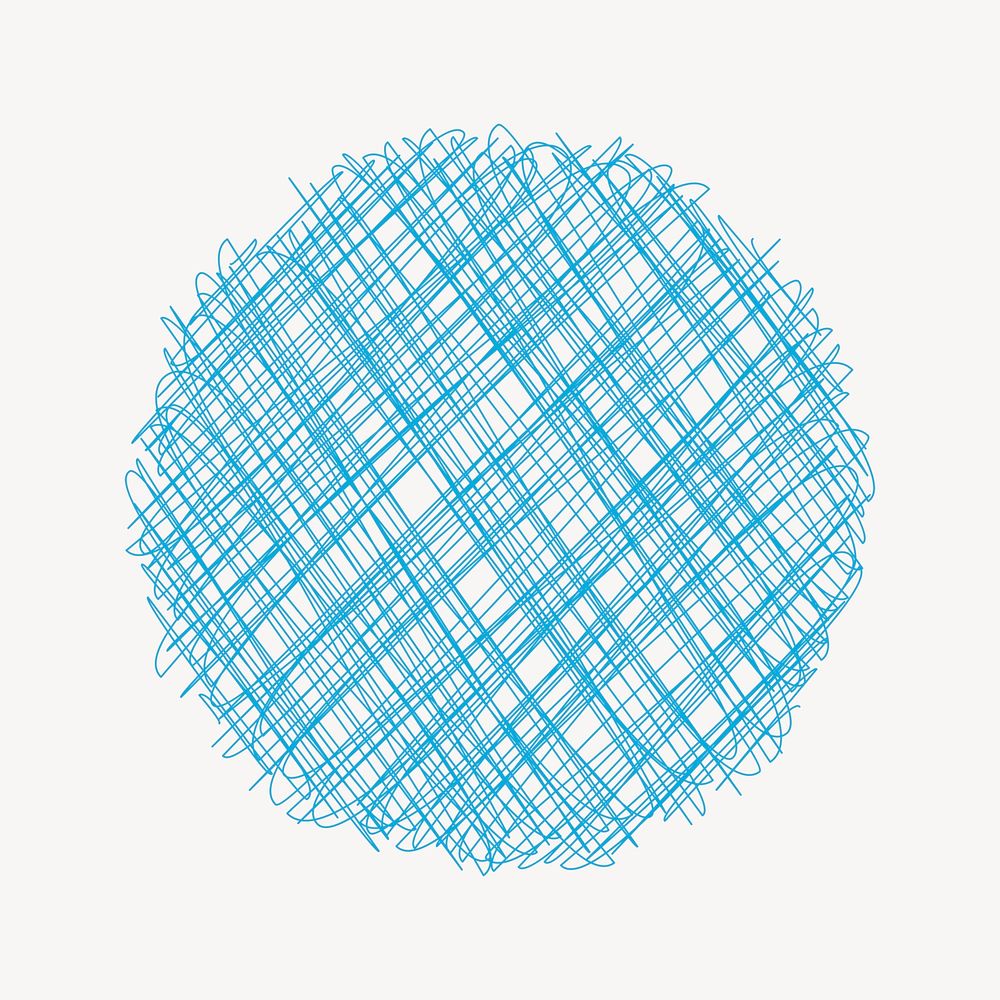 Blue scribble ball clipart, cute illustration psd. Free public domain CC0 image.