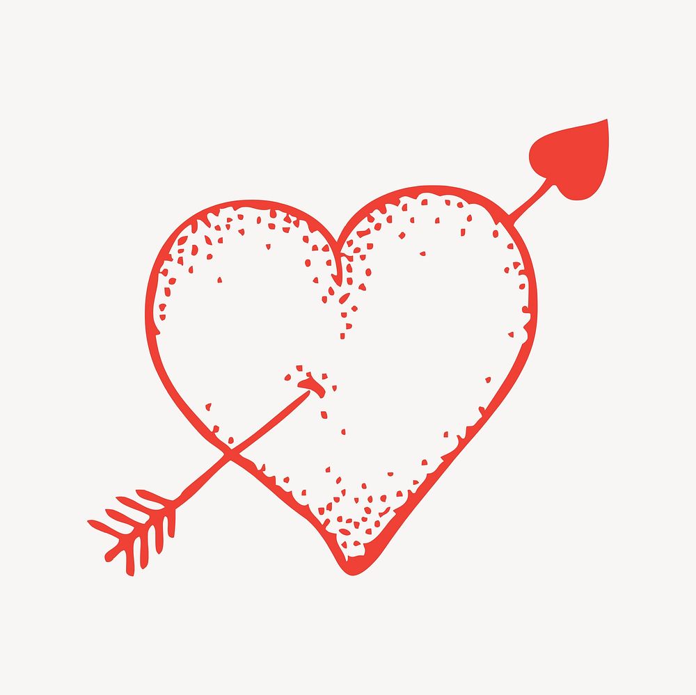 Valentine's heart collage element, cute illustration vector. Free public domain CC0 image.