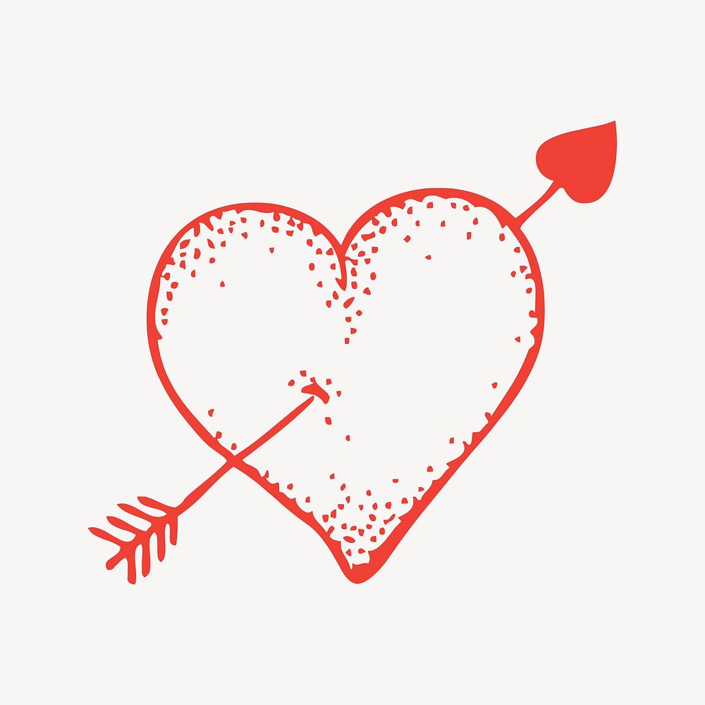 Valentine's heart clipart, cute illustration psd. Free public domain CC0 image.
