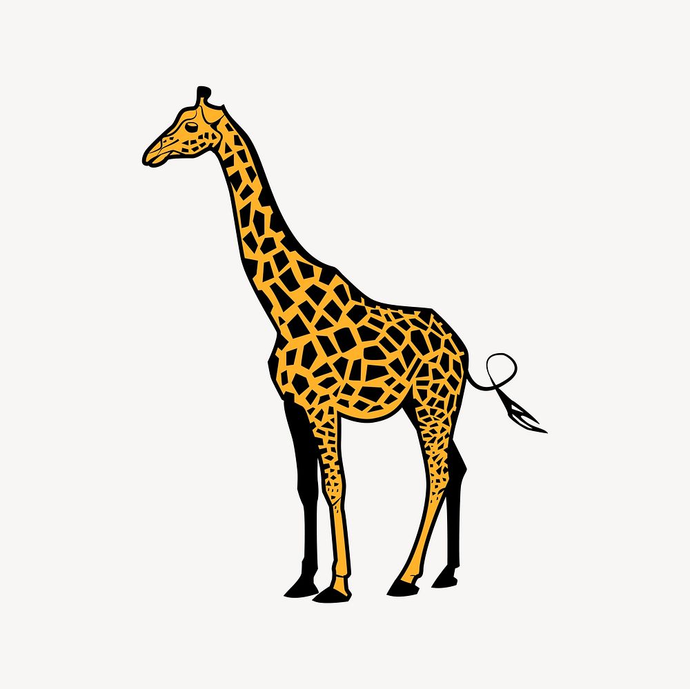 Giraffe collage element, cute illustration vector. Free public domain CC0 image.