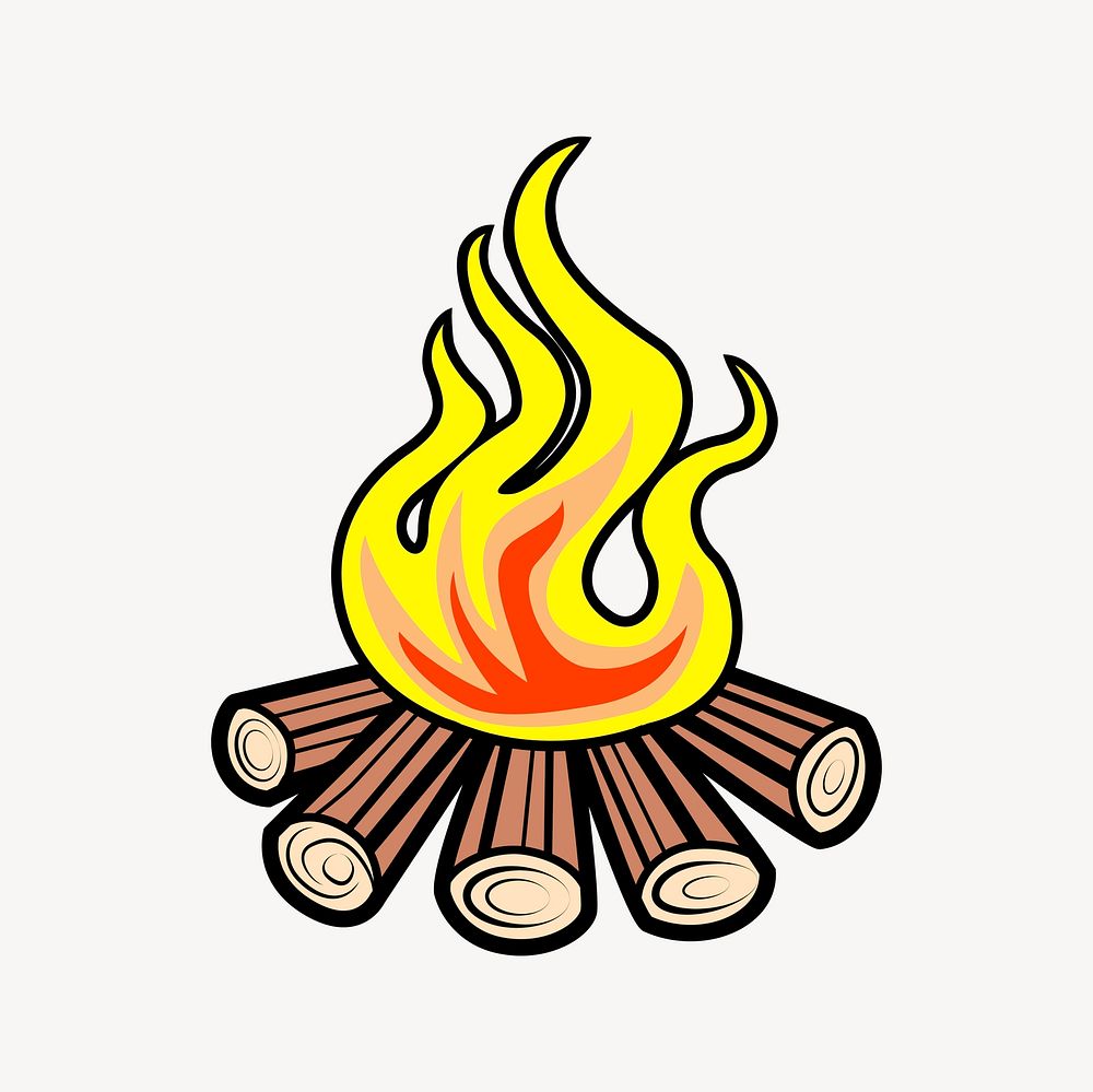 Campfire collage element, cute illustration vector. Free public domain CC0 image.