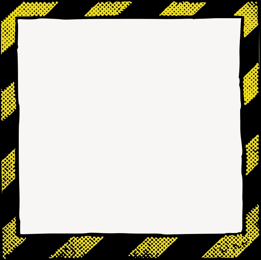 Caution frame collage element, cute illustration vector. Free public domain CC0 image.