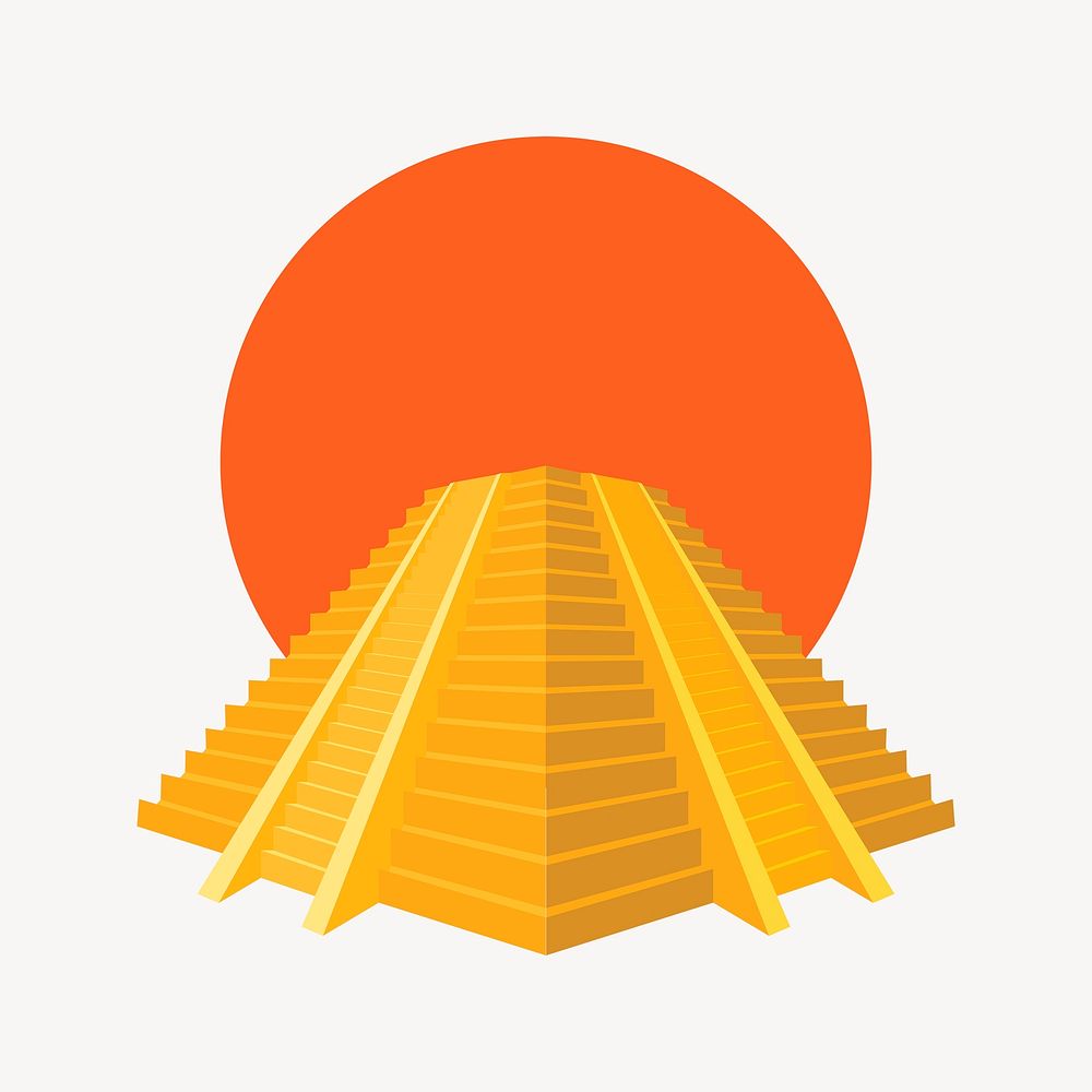 Mesoamerican pyramid clipart, cute illustration psd. Free public domain CC0 image.