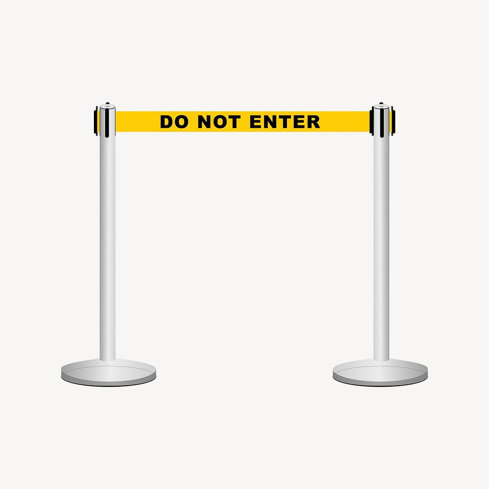 Queue Barrier collage element, cute illustration vector. Free public domain CC0 image.