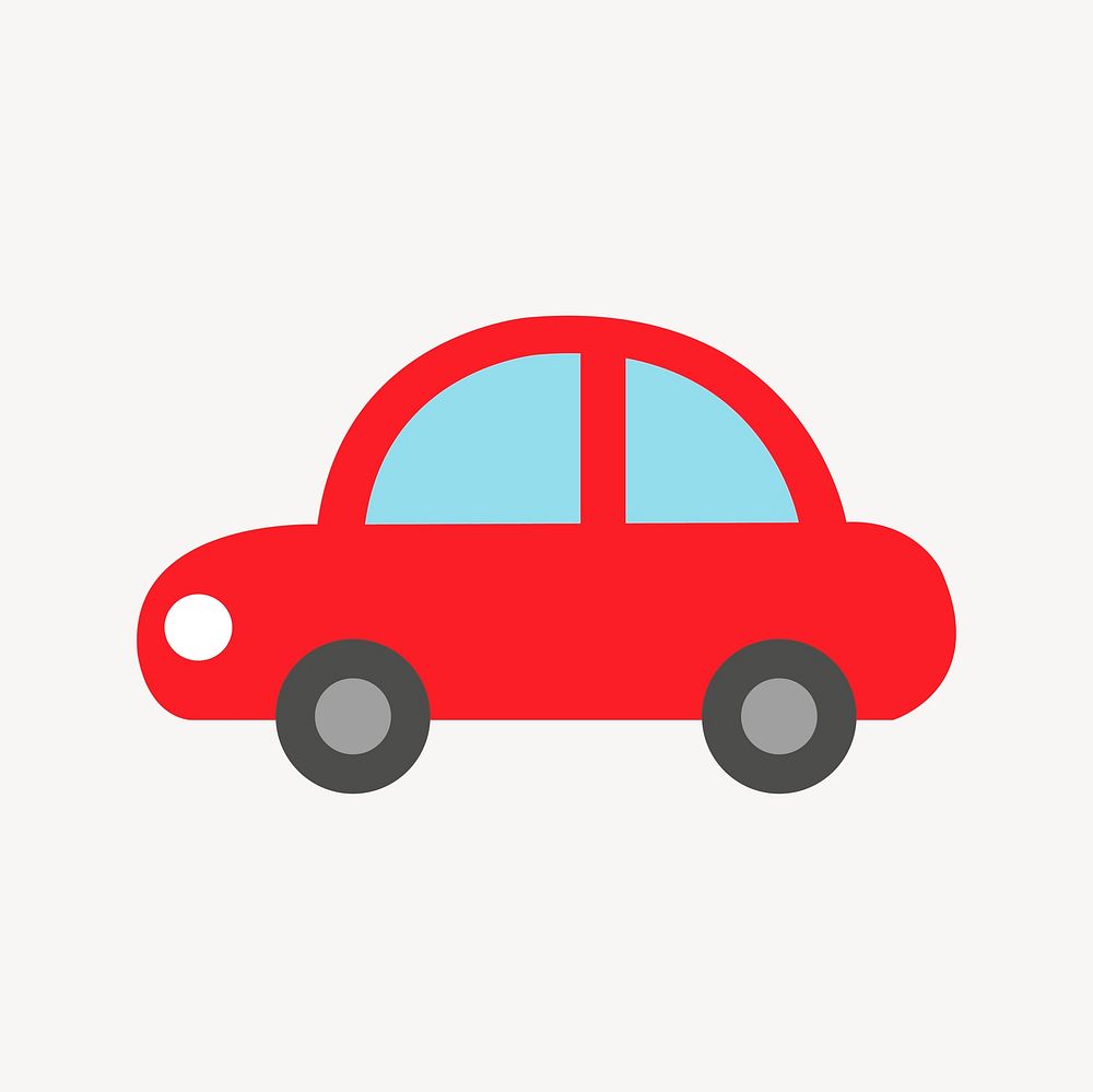 Red car collage element, cute illustration vector. Free public domain CC0 image.