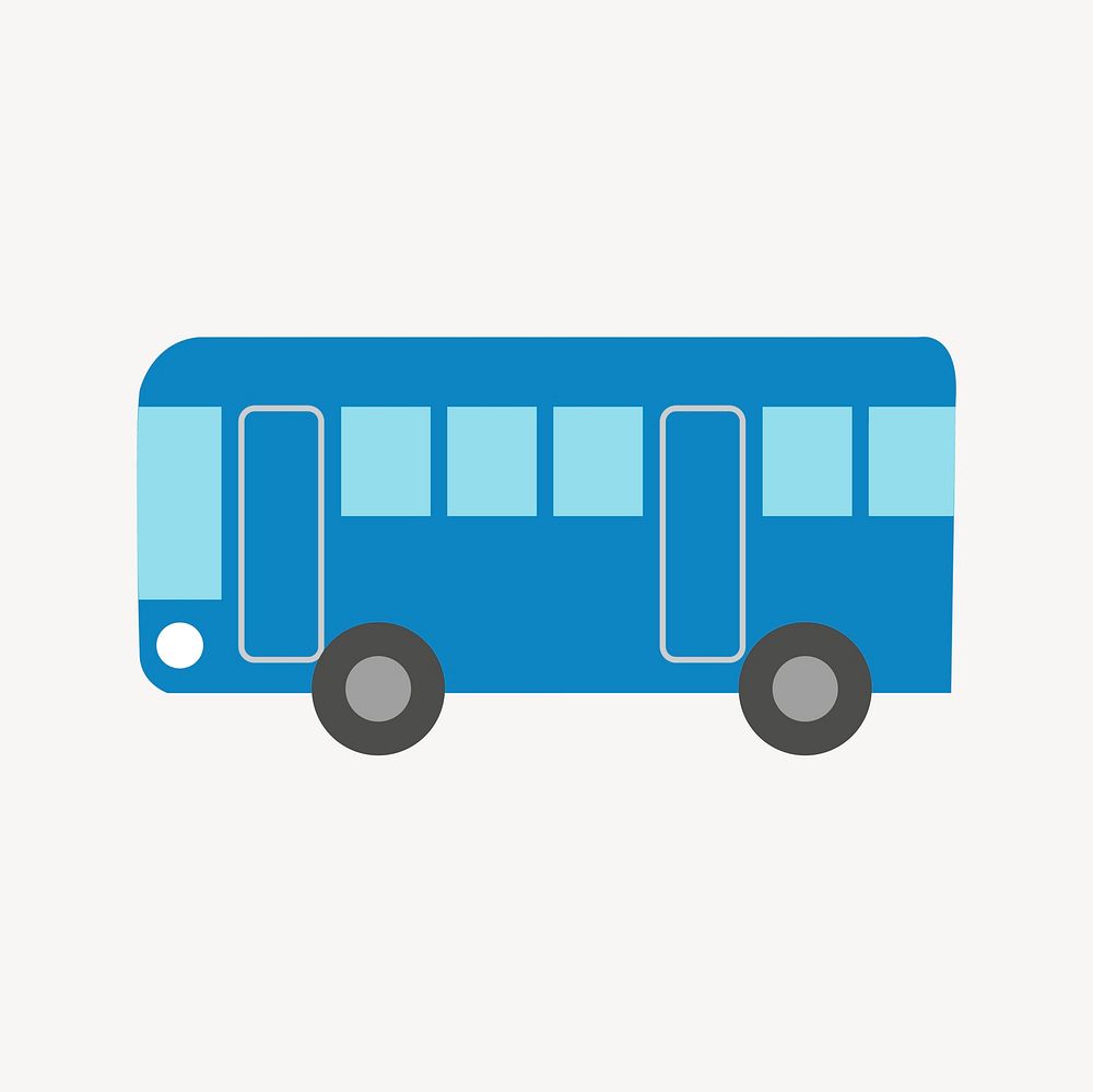 Blue bus collage element, cute illustration vector. Free public domain CC0 image.