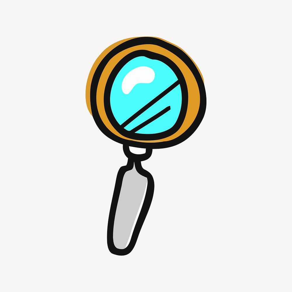 Magnifying glass collage element, cute illustration vector. Free public domain CC0 image.