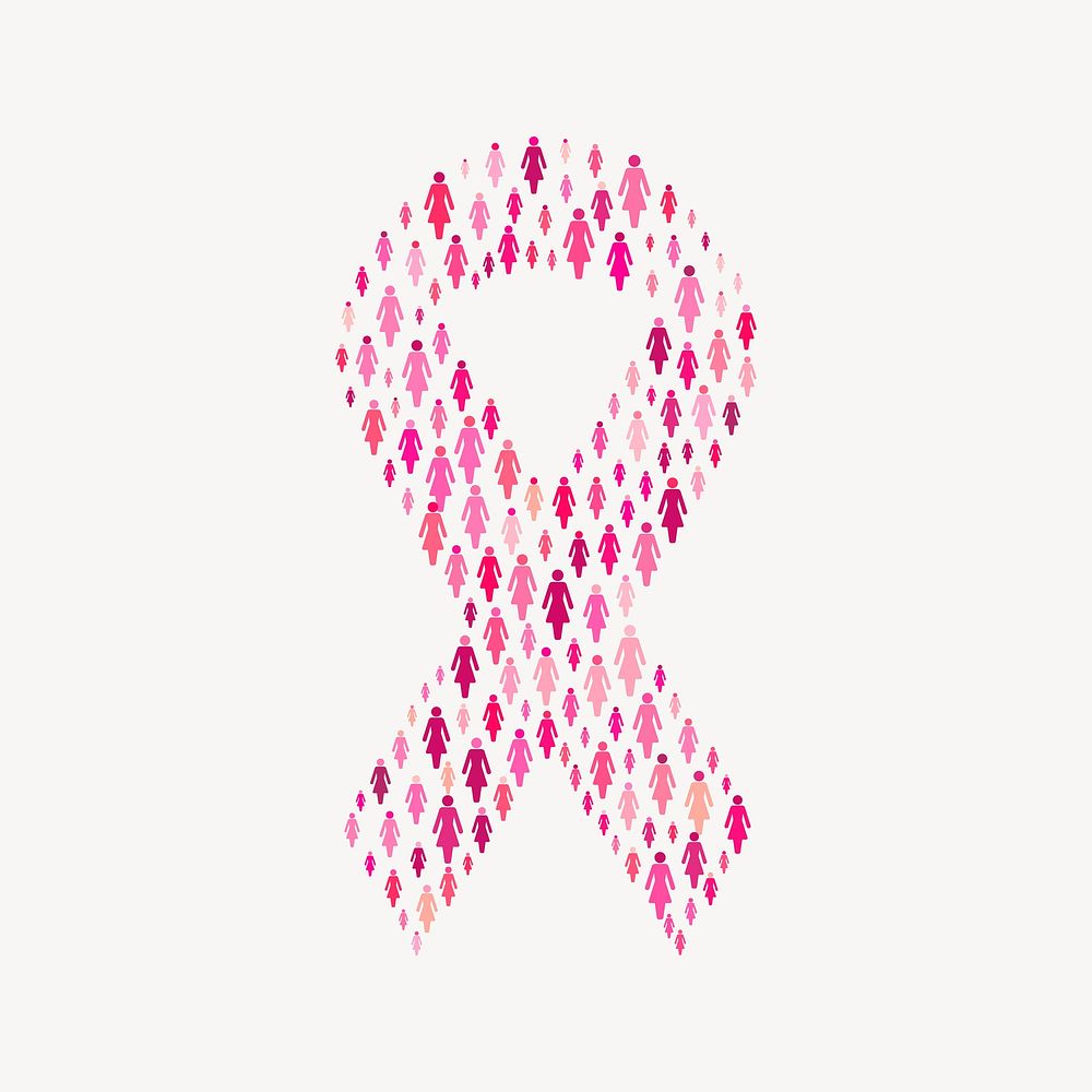 Breast cancer awareness clip art. Free public domain CC0 image.