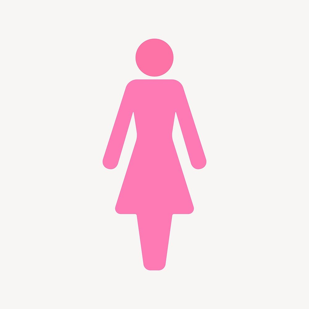Pink woman clip art. Free public domain CC0 image.