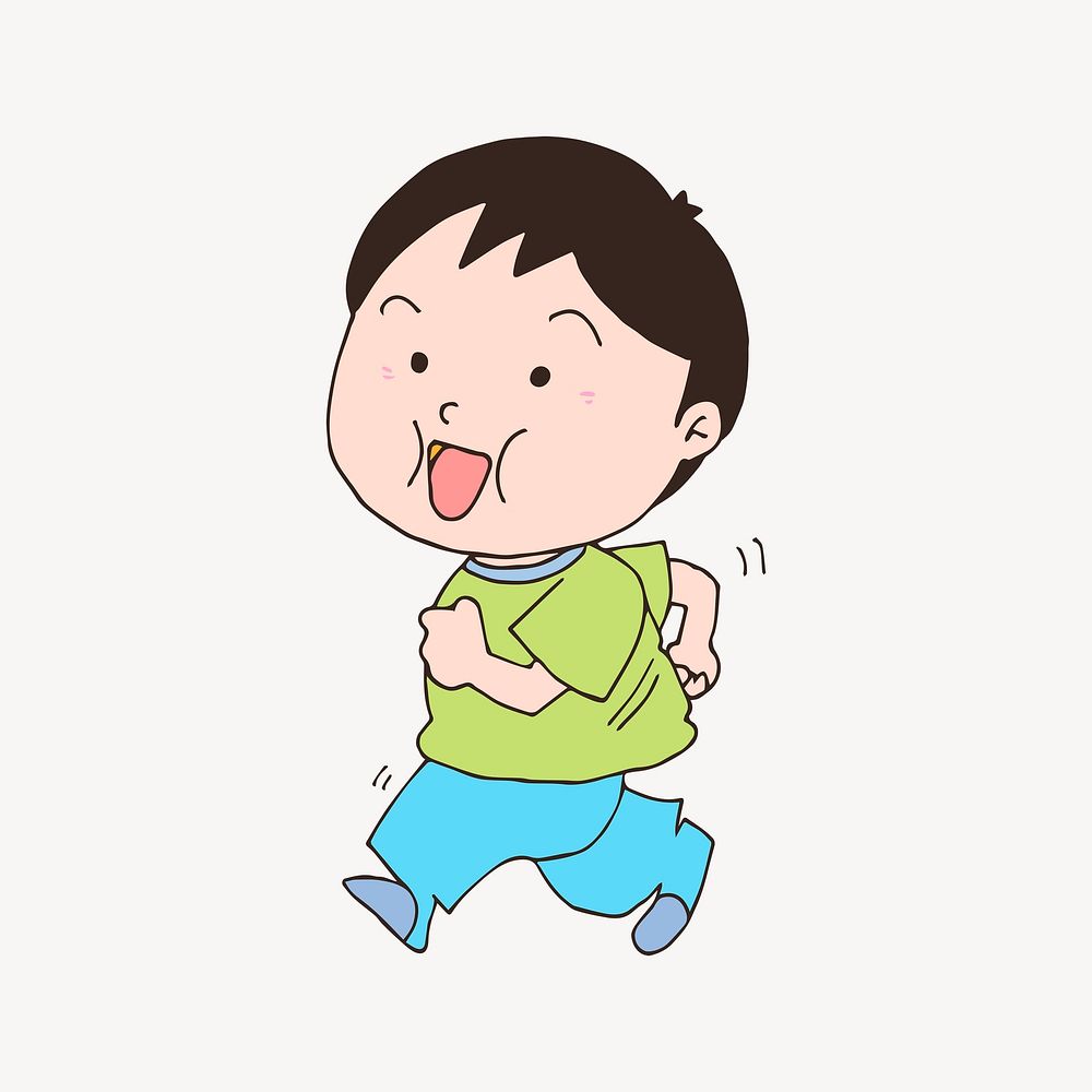 Chubby boy clipart, cute illustration psd. Free public domain CC0 image.