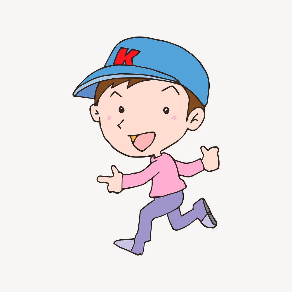 Cute boy collage element, cute illustration vector. Free public domain CC0 image.