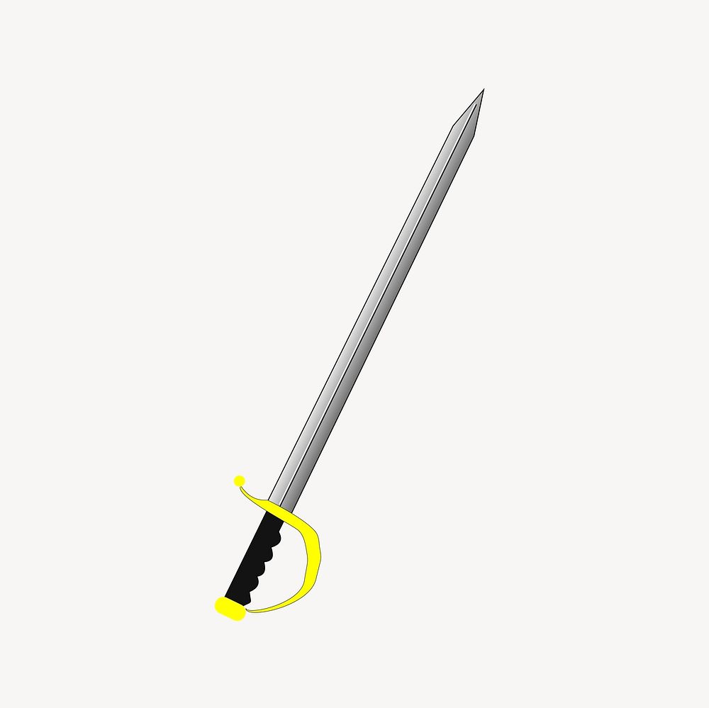 Sword collage element, cute illustration vector. Free public domain CC0 image.