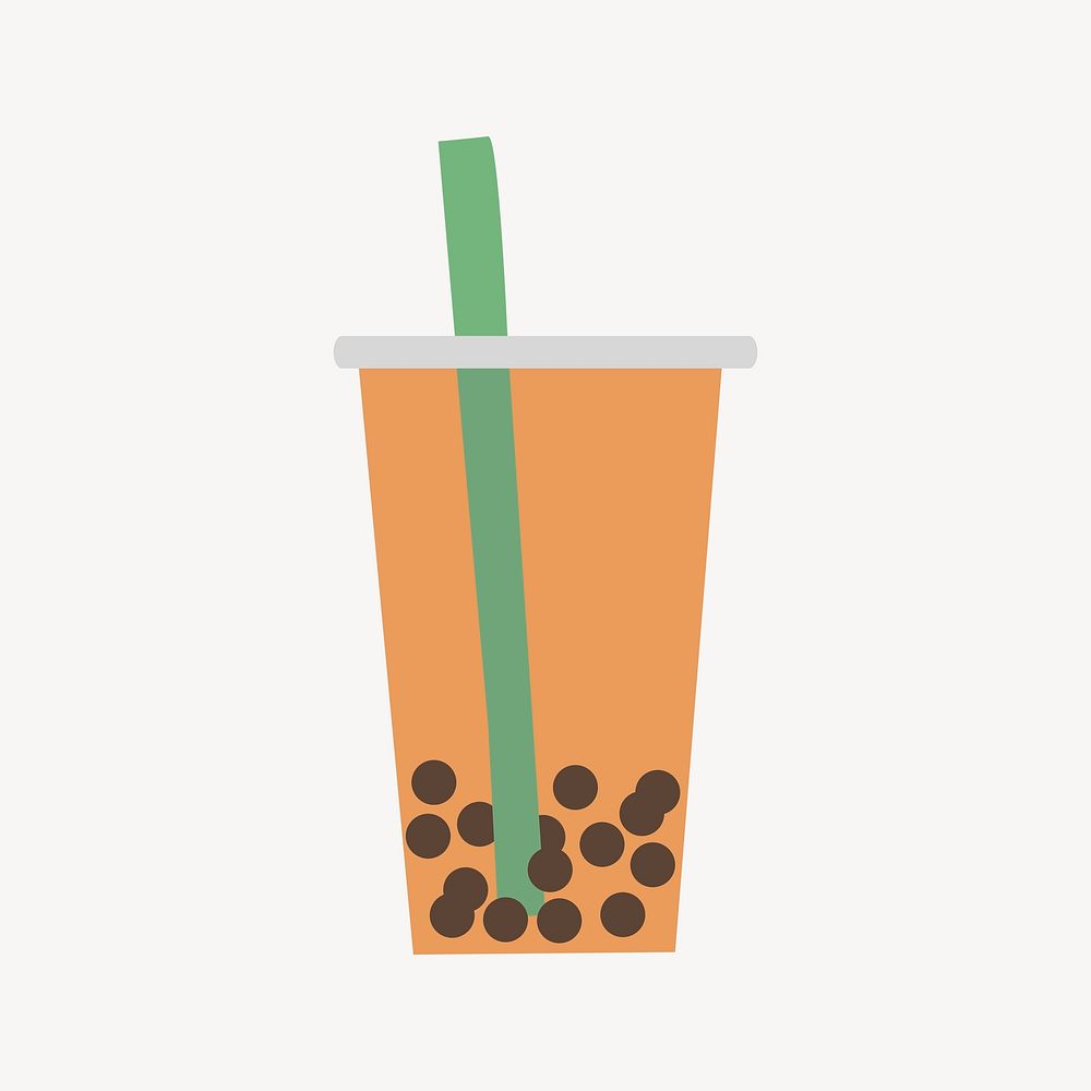 Boba tea clipart, cute illustration psd. Free public domain CC0 image.