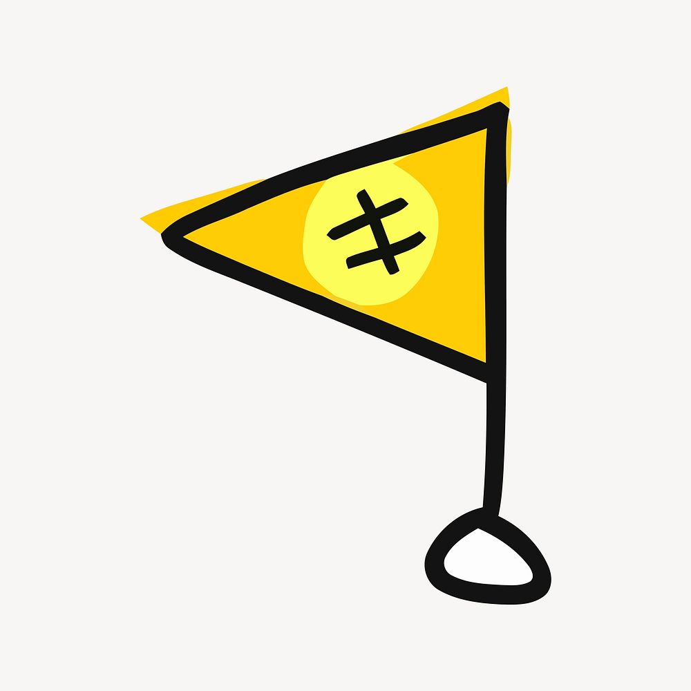 Yellow flag clip art. Free public domain CC0 image.