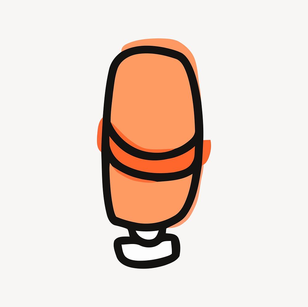Orange microphone collage element, cute illustration vector. Free public domain CC0 image.