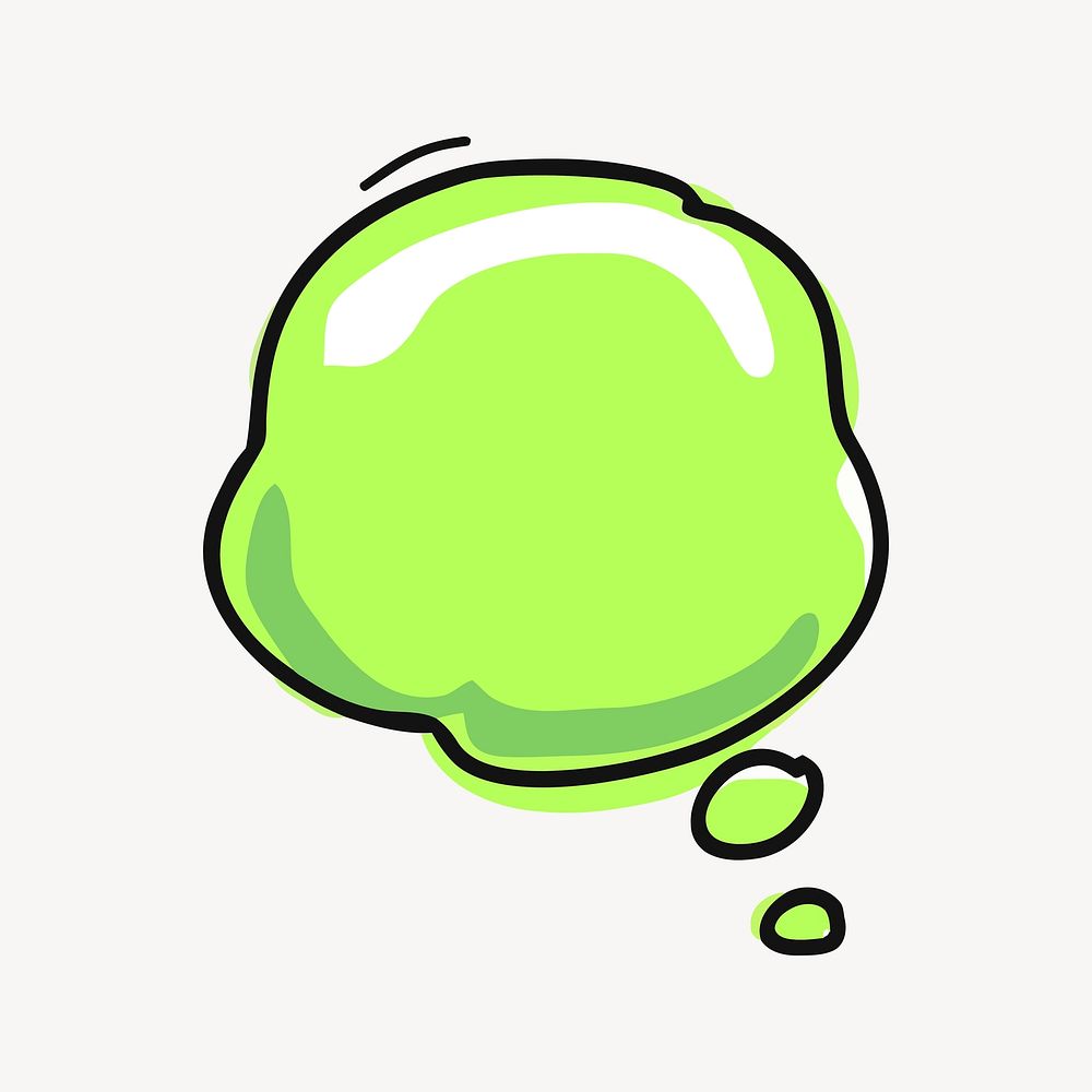 Green speech bubble clip art. Free public domain CC0 image.