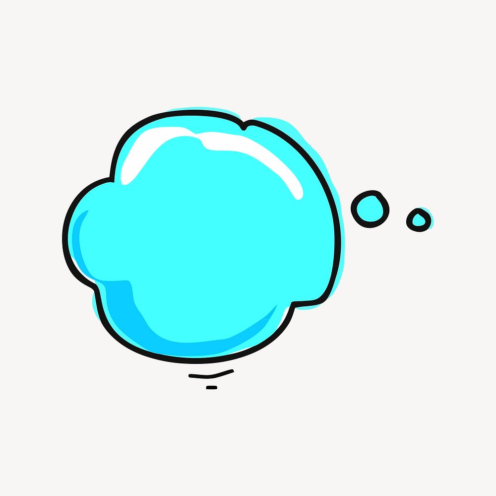 Blue speech bubble collage element, cute illustration vector. Free public domain CC0 image.