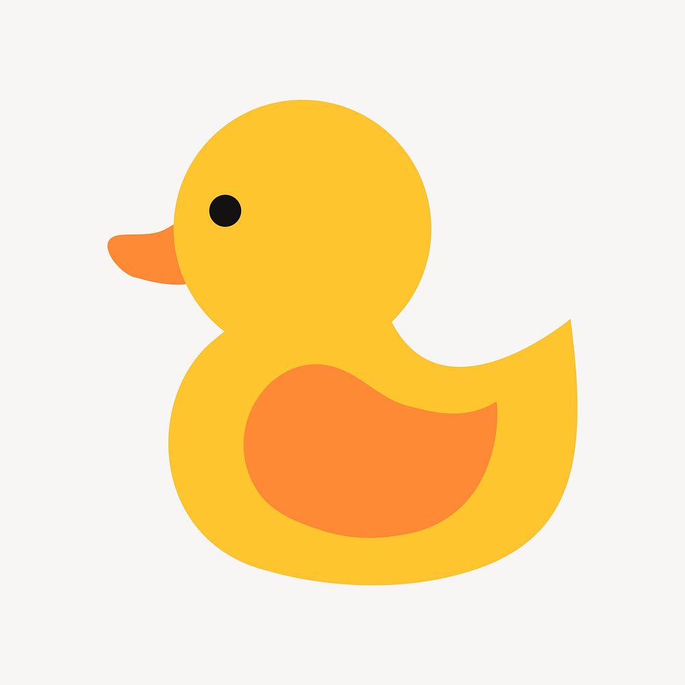 Rubber duck collage element, cute illustration vector. Free public domain CC0 image.