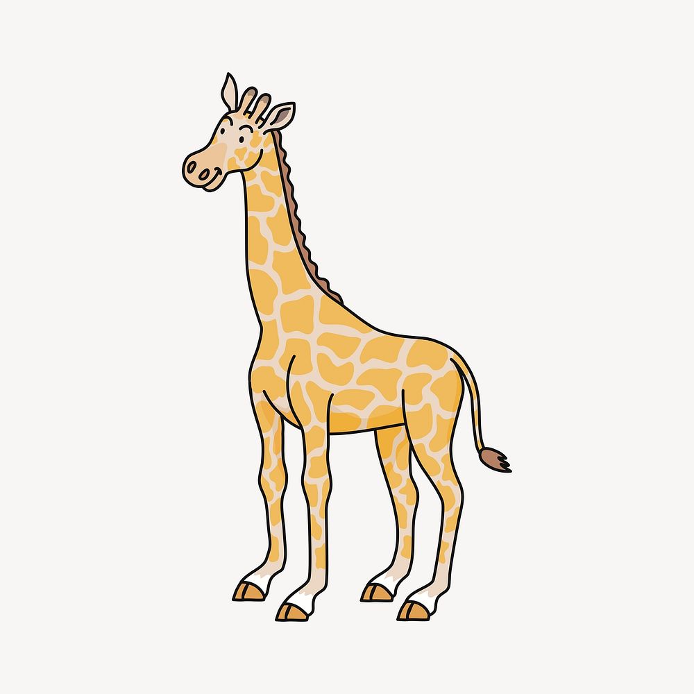 Giraffe clipart, cute illustration psd. Free public domain CC0 image.
