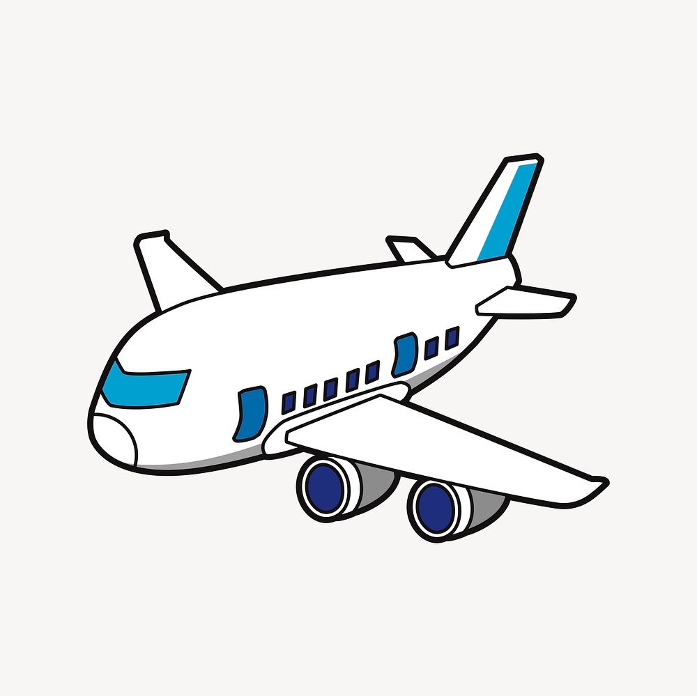 Airplane collage element, cute illustration vector. Free public domain CC0 image.