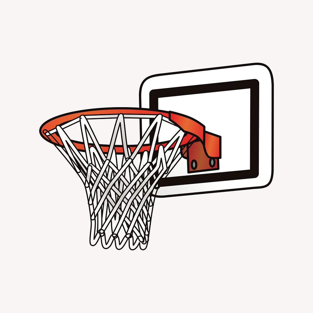Basketball hoop collage element, cute illustration vector. Free public domain CC0 image.