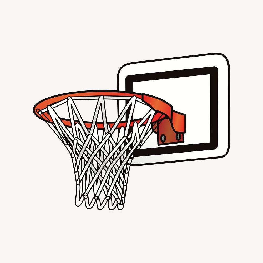 Basketball hoop clipart, cute illustration psd. Free public domain CC0 image.