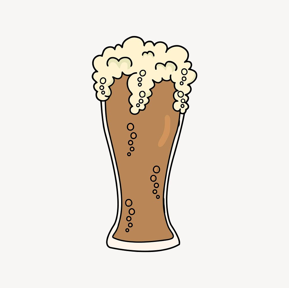 Beer glass collage element, cute illustration vector. Free public domain CC0 image.
