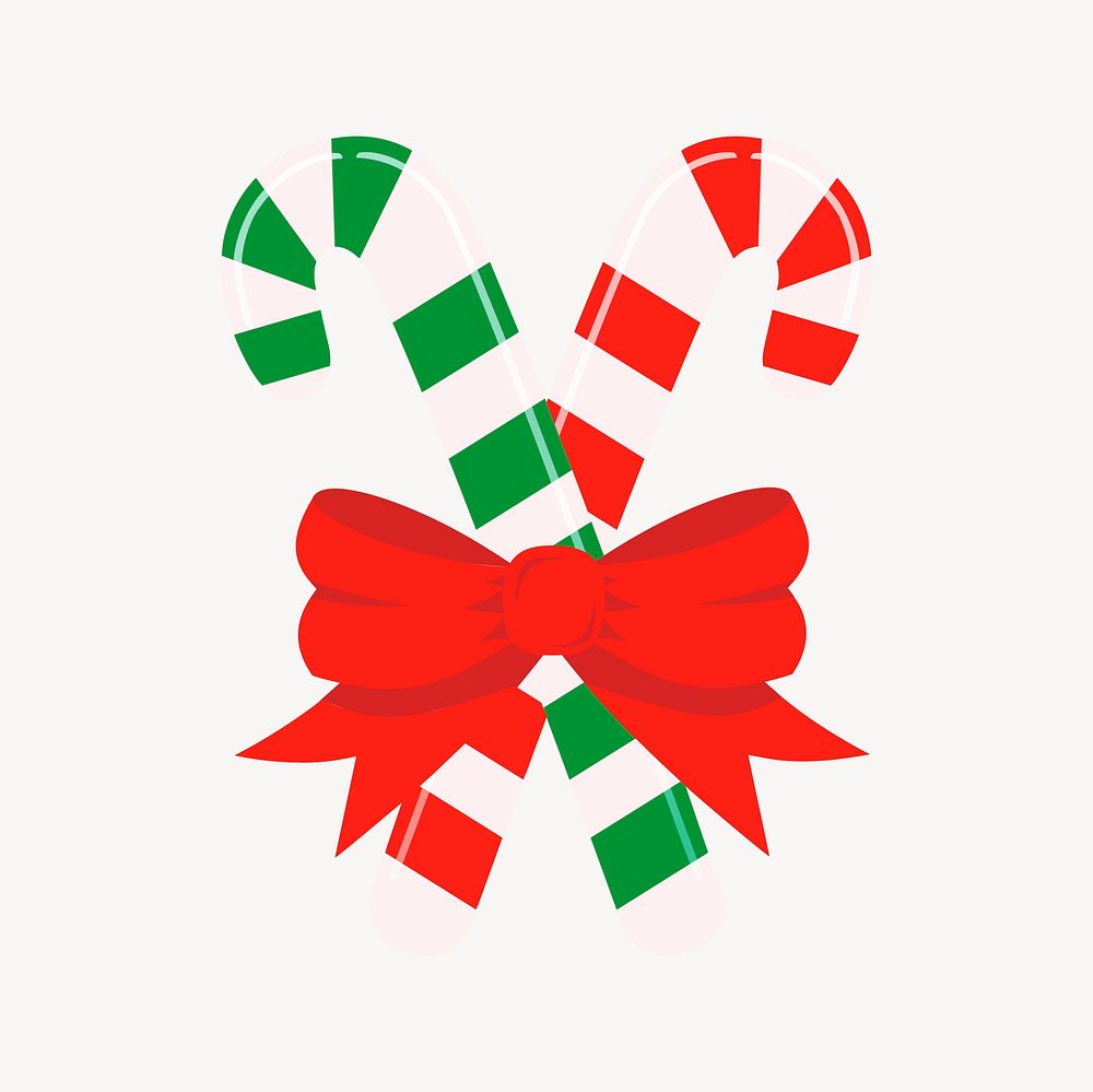 Christmas candy canes collage element, cute illustration vector. Free public domain CC0 image.