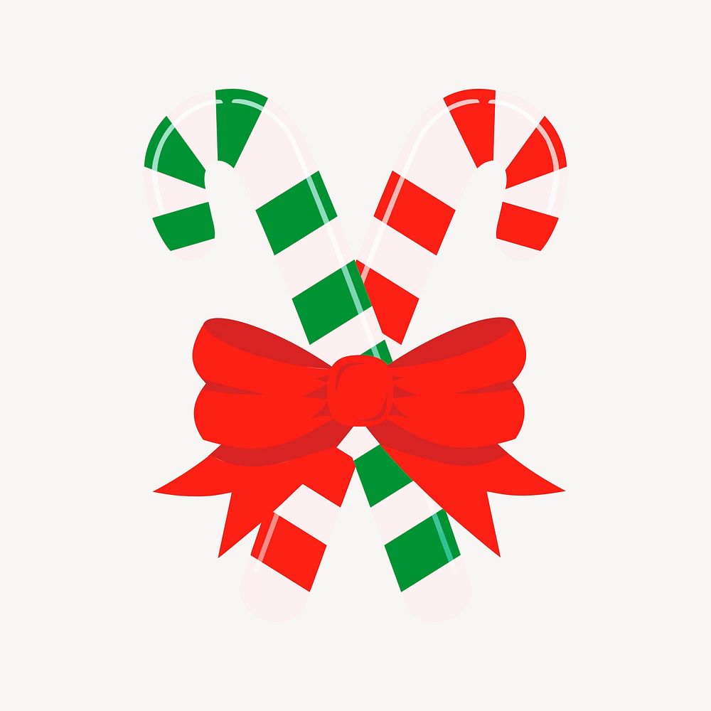 Christmas candy canes clipart, cute illustration psd. Free public domain CC0 image.