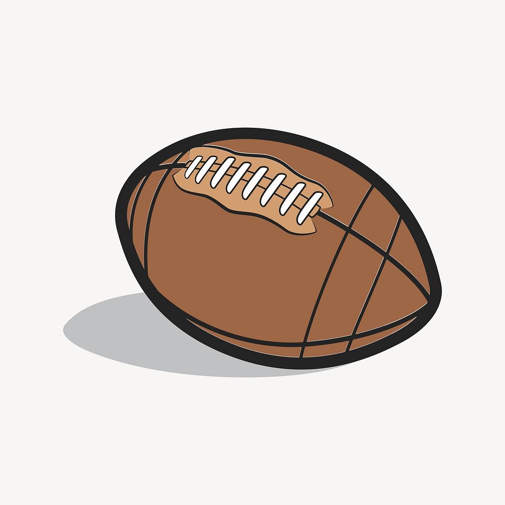 Rugby ball clipart, cute illustration | Free PSD - rawpixel