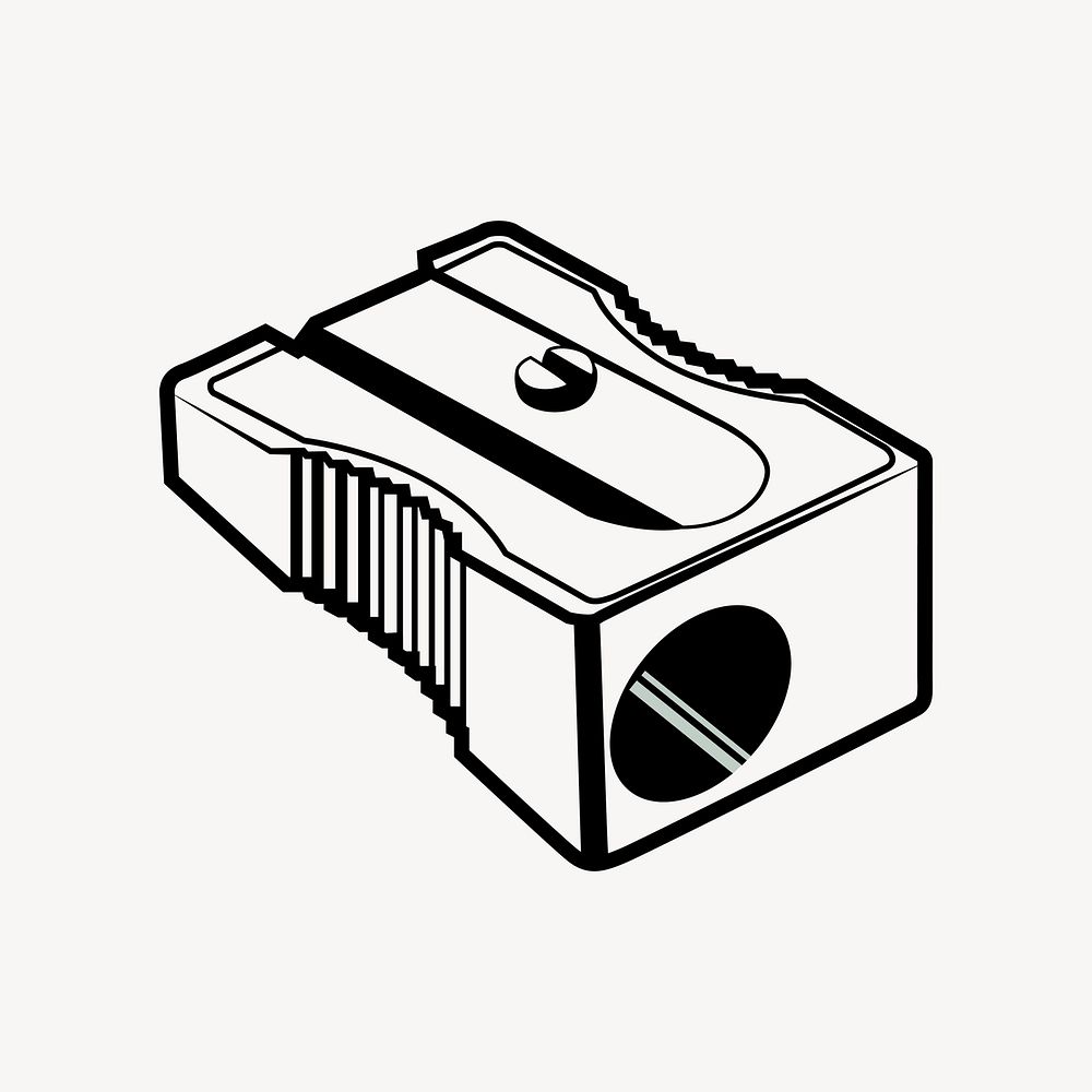 Sharpener drawing, black and white illustration vector. Free public domain CC0 image.