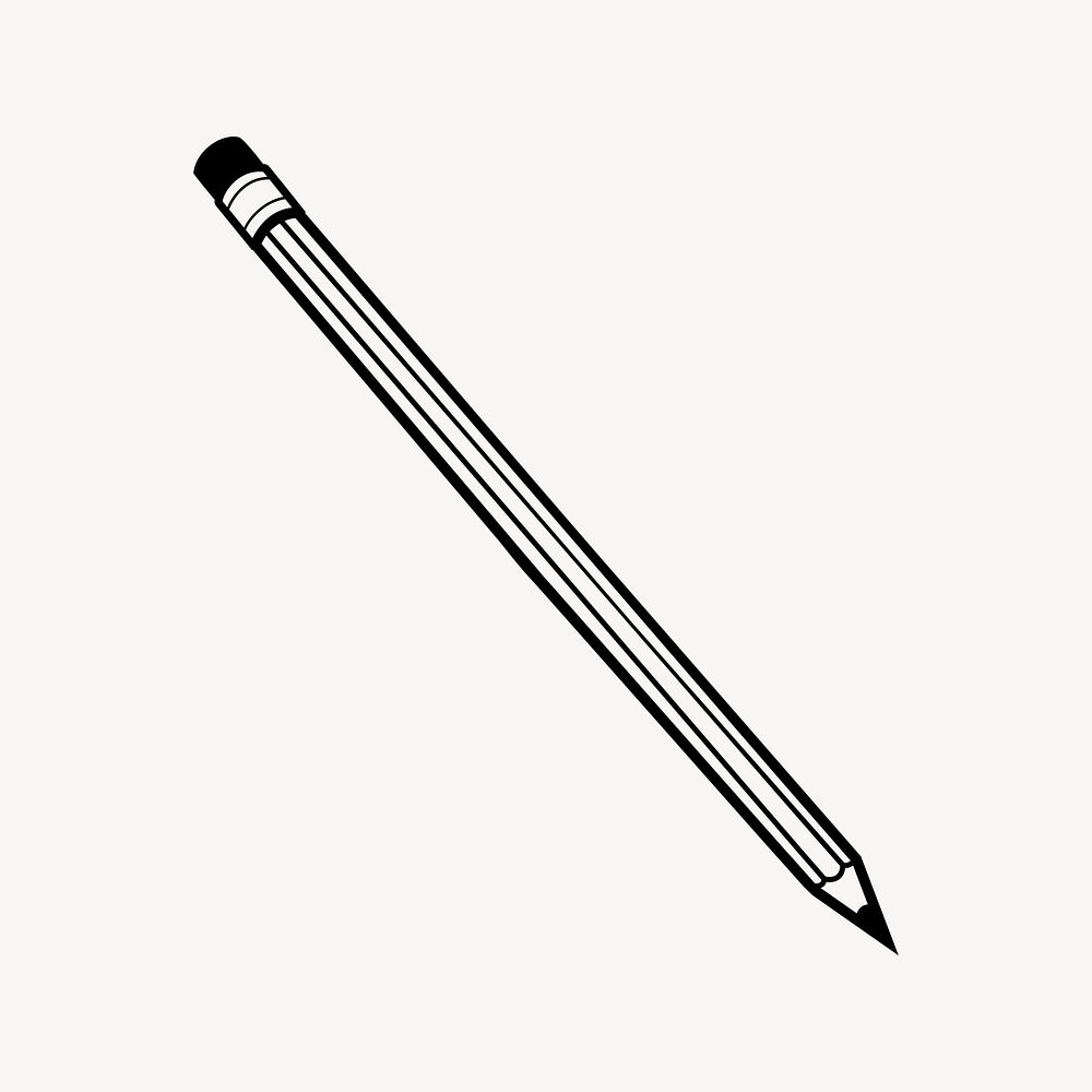 Pencil  drawing, black and white illustration vector. Free public domain CC0 image.