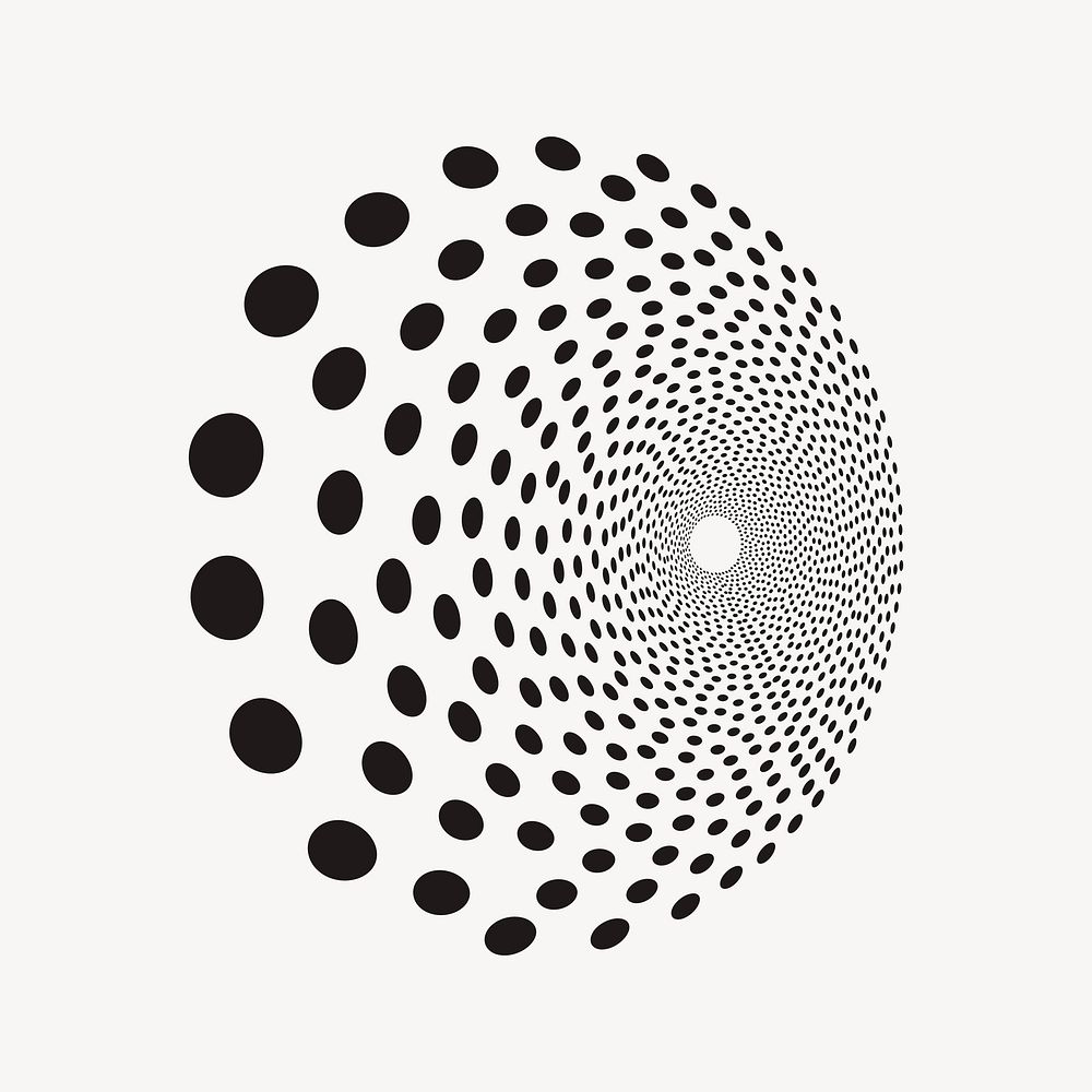 Abstract dots drawing, black and white illustration vector. Free public domain CC0 image.
