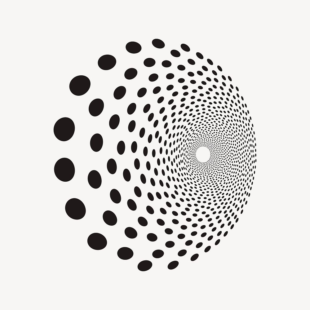 Abstract dots illustration, black and white drawing. Free public domain CC0 image.