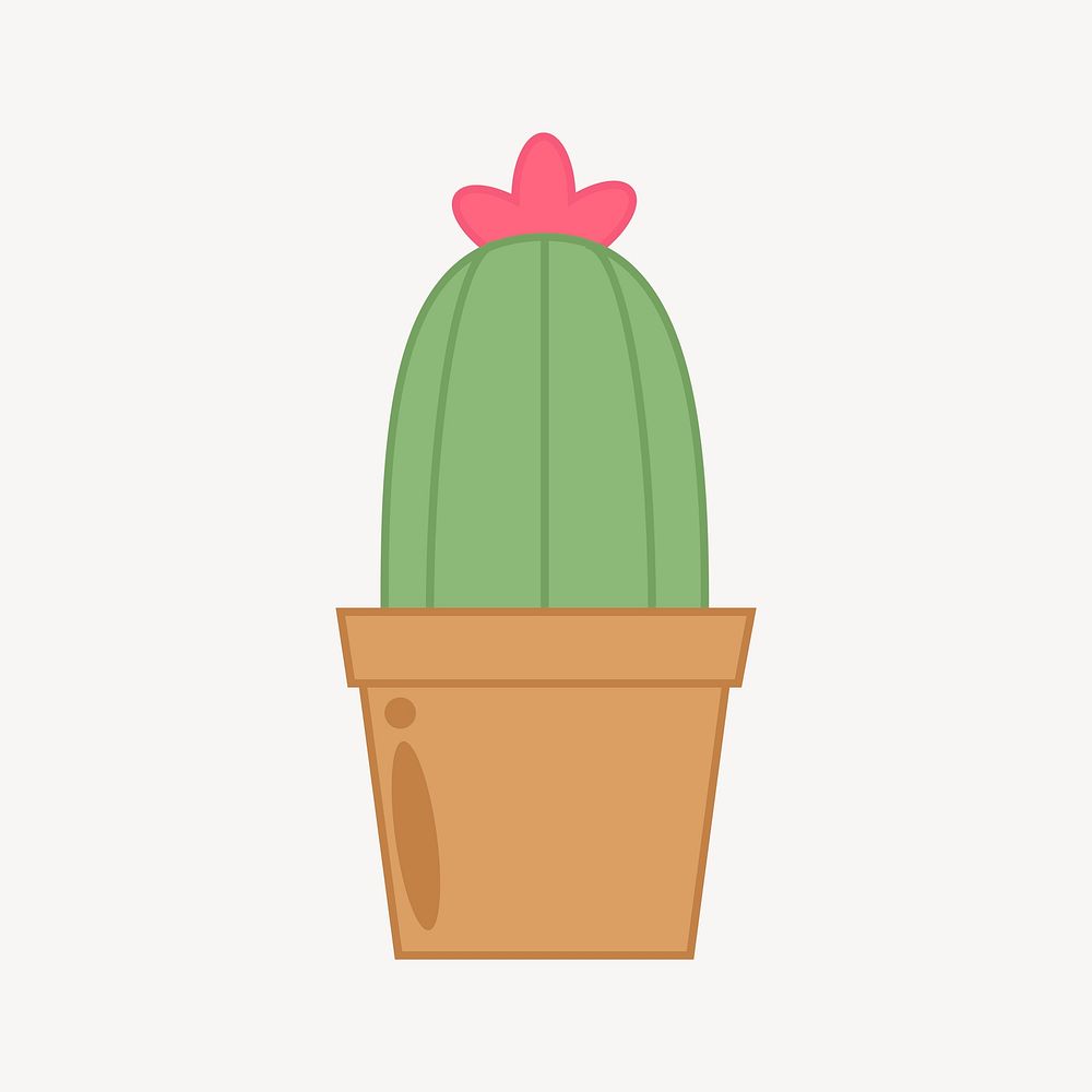 Cactus collage element, cute illustration vector. Free public domain CC0 image.