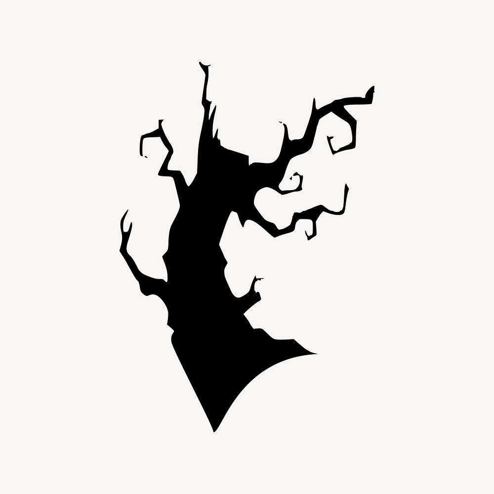 Haunted tree clipart, Halloween illustration vector. Free public domain CC0 image.